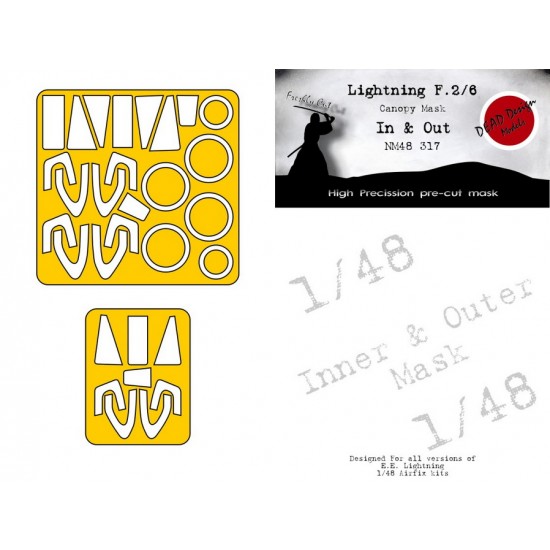 1/48 Lightning F.1/2/6 In n Out Masking for Airfix kits