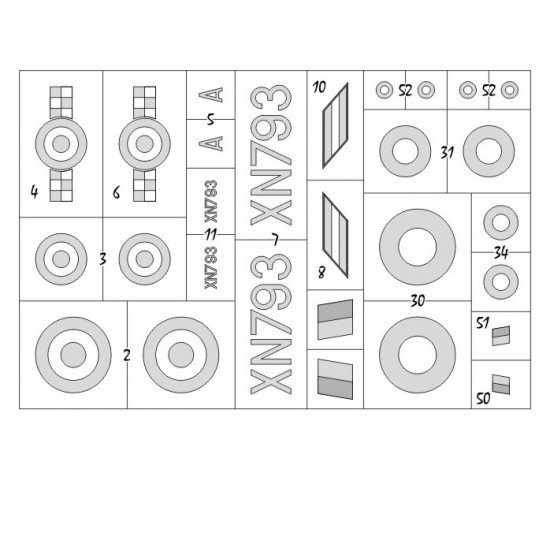 1/48 Lightning F.1/2/6 Insignias Masking for Airfix kits