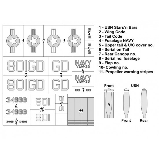 1/48 A-1E (Ad-5) Skyraider Insignias Masking for Matchbox kits