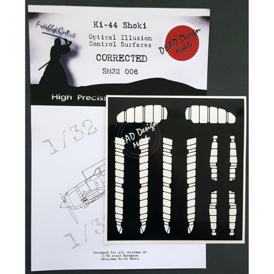 1/32 Nakajima Ki-44 Shoki Control Surfaces Masking for Hasegawa kits