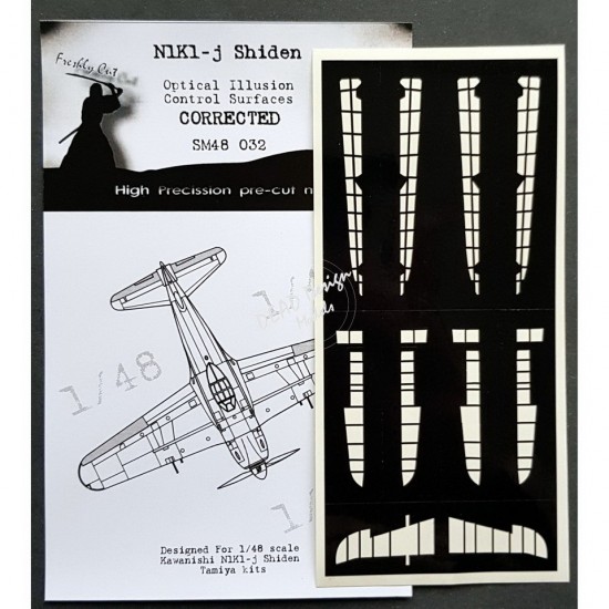 1/48 Kawanishi N1K1-J Shiden Control Surfaces Masking for Tamiya kits