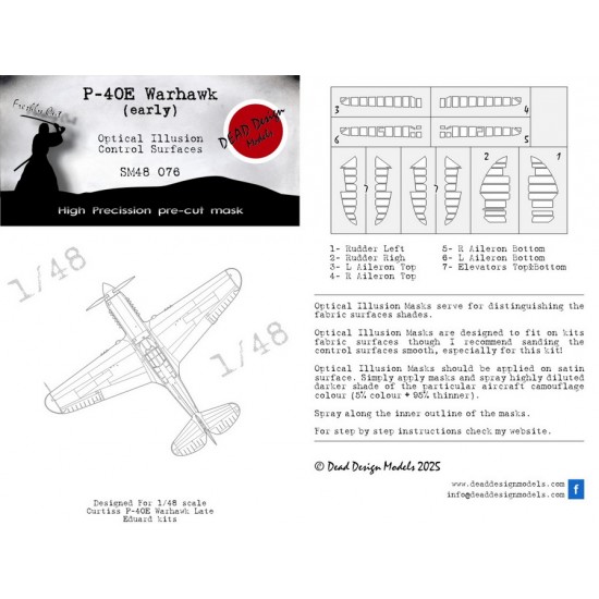 1/48 DB-7 Boston Optical Illusion Mask for HK Models kits