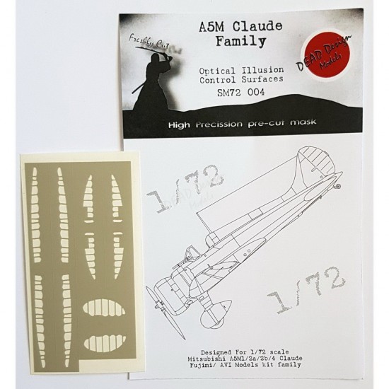 1/72 Mitsubishi A5M Claude Control Surfaces Masking for Fujimi kits