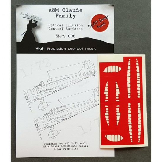 1/72 Mitsubishi A5M Claude Control Surfaces Masking for Clear Prop kits