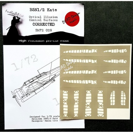1/72 Nakajima B5N Kate Control Surfaces Masking for Hasegawa kits