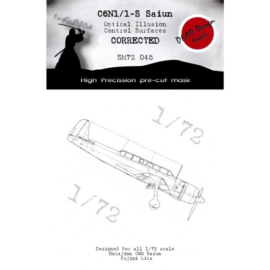 1/72 Nakajima C6N Saiun Control Surfaces Masking for Fujimi kits
