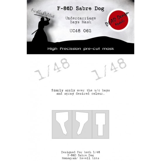 1/48 F-86D Sabre Dog Undercarriage Bays Masking for Monogram kits