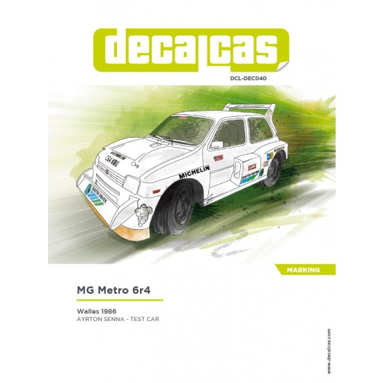 6r4 Colour In 1/24 MG Metro 6r4 Group B - 1986 Decal for Belkits Decalcas DEC040