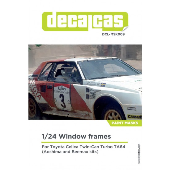 1/24 Toyota Celica Twincam Turbo TA64 Window Frame Masks for Beemax ...