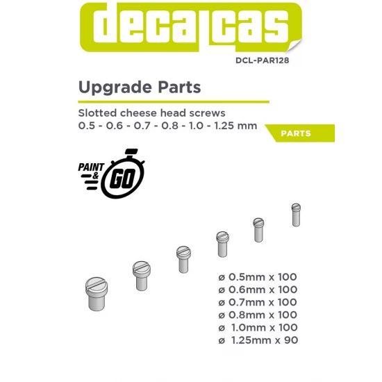 Slotted Cheese Head Screws 0.5 - 1.25 mm