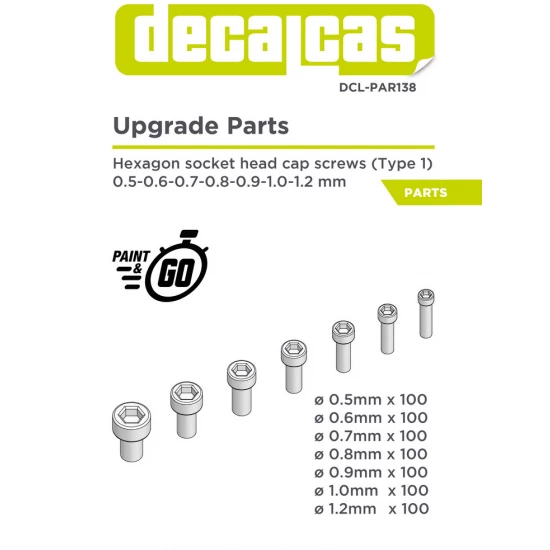 Hex Socket Head Cap 0.5 - 1.2 mm