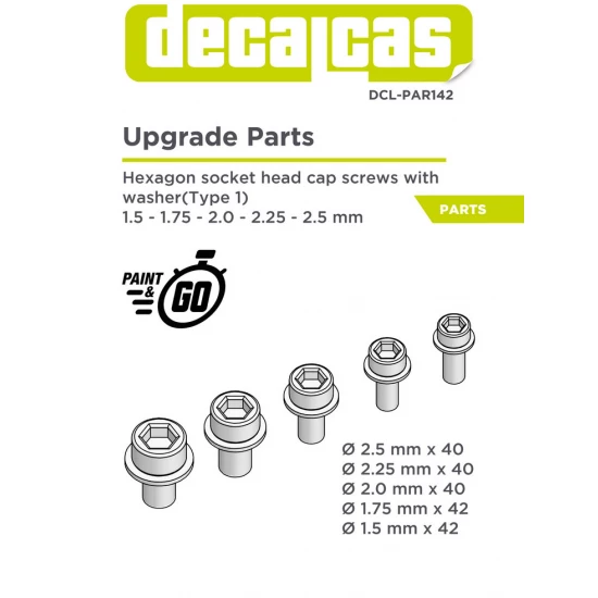 Hexagon Socket Head Cap Screws with Washer Type 1 - 1.5 - 2.5 mm