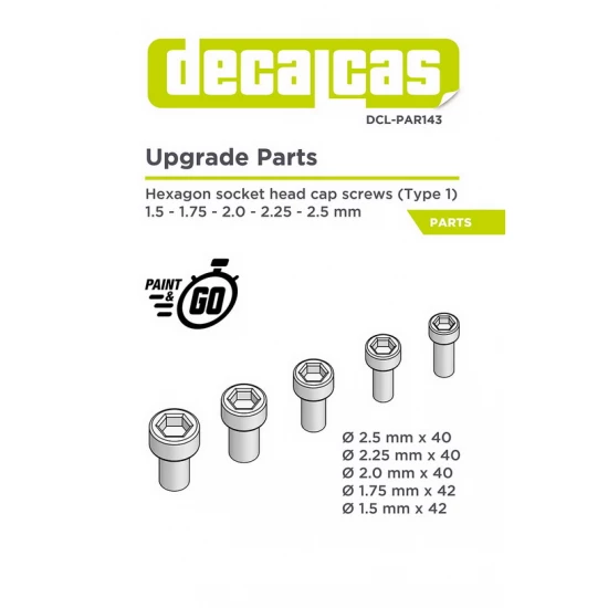 Hexagon Socket Head Cap Screws Type 1 - 1.5 - 2.5 mm