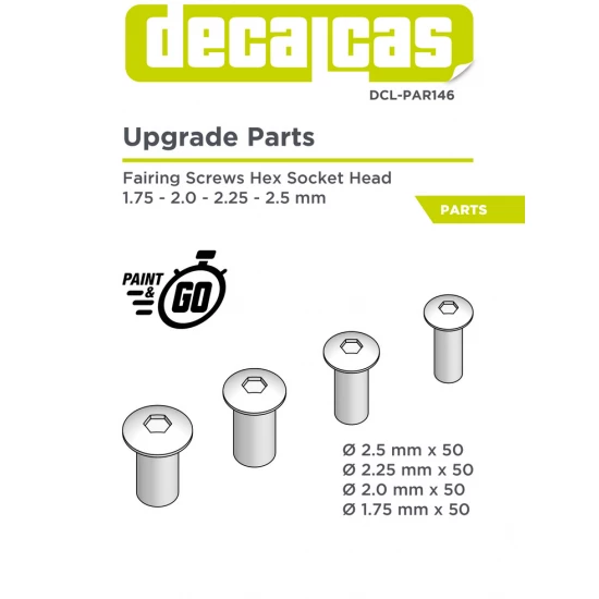 Fairing Screws Hex Socket Head 1.75 - 2.5 mm