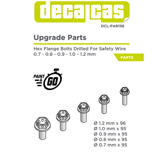 Fasteners - Hexagonal Flange Bolt Drilled 0.7 - 1.2 mm
