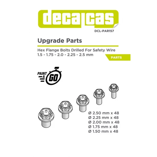 Fasteners - Hexagonal Flange Bolt Drilled 1.5 - 2.5 mm