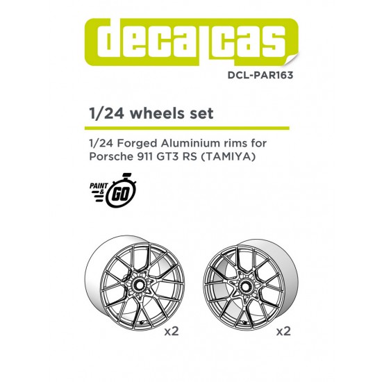 1/24 Porsche 911 992 GT3 RS Forged Aluminium Rims (2+2 units/each) for Tamiya #24370