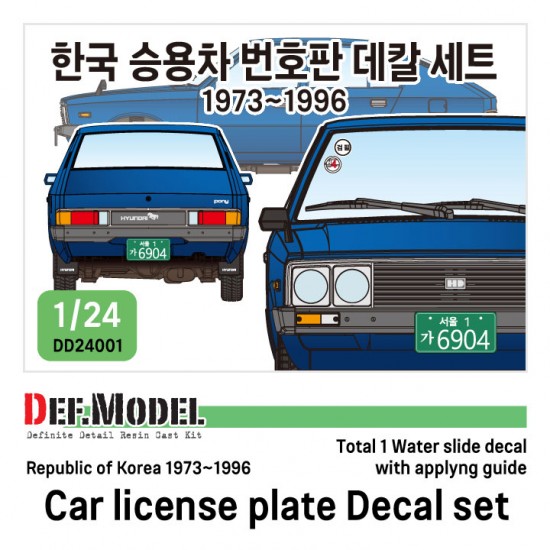 1/24 ROK Car License Plate 1970s-1990s