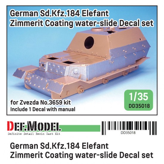 1/35 WWII German Elefand Zimmerit Coating Decal set for Zvezda kits