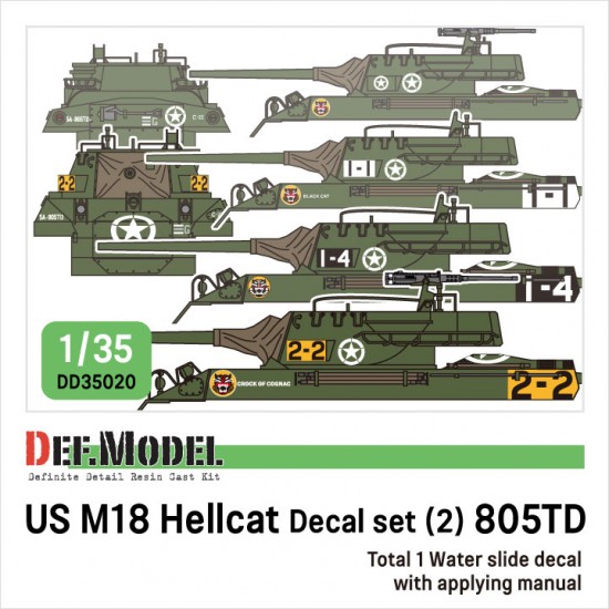 1/35 WWII US M18 Hellcat 805TD Decal set