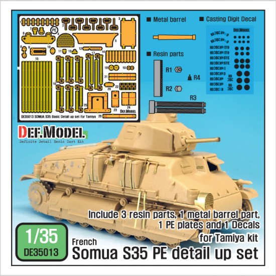 1/35 French Somua S35 Basic Detail-up Set for Tamiya kit