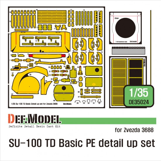 1/35 Su-100 TD Basic PE Detail-up set for Zvezda kit #3688