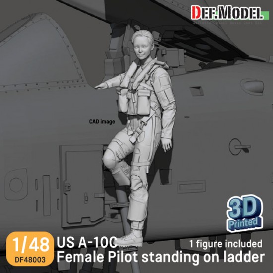 1/48 US A-10C Thunderbolt II Female Pilot Standing on Ladder for Academy kit