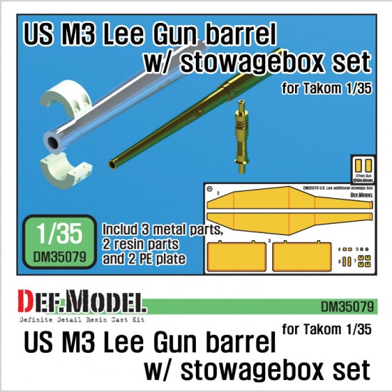 1/35 US M3 Lee Gun Barrel w/Stowage Box Set for Takom kits