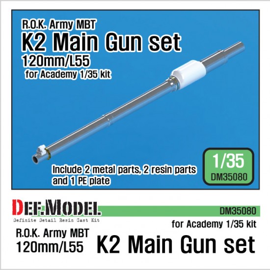 1/35 ROK MBT K2 120mm/L55 Metal Gun Barrels Set for Academy kit #13511