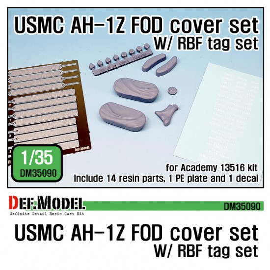 1/35 USMC AH-1Z FOD Cover w/RBF Tag Set for Academy kits