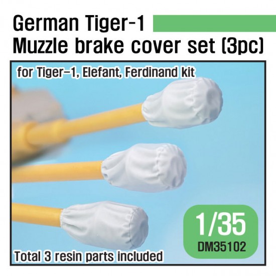 1/35 WWII German Tiger I Muzzle Brake Canvas Cover (3pcs) for Tiger/Elefant/Ferdinand