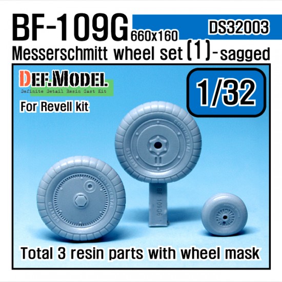 1/32 Messerschmitt Bf109G-6 660x160 Sagged Wheels Set 1 for Revell kit