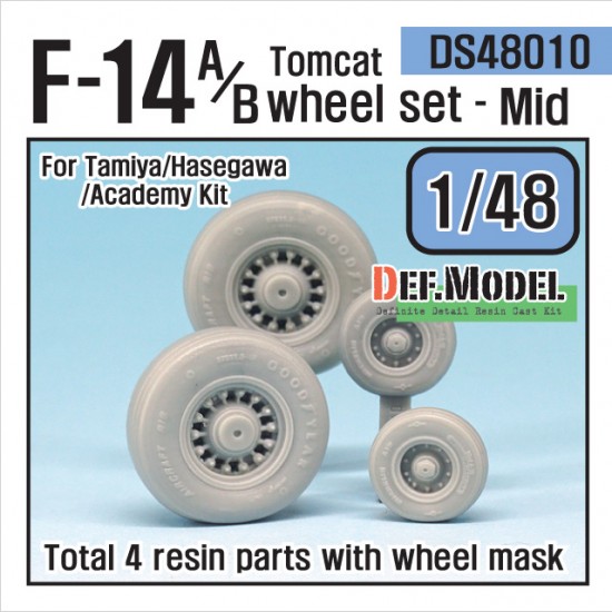 1/48 Grumman F-14A/B Tomcat Middle Type Sagged Wheels Set for Academy/Hasegawa/Tamiya