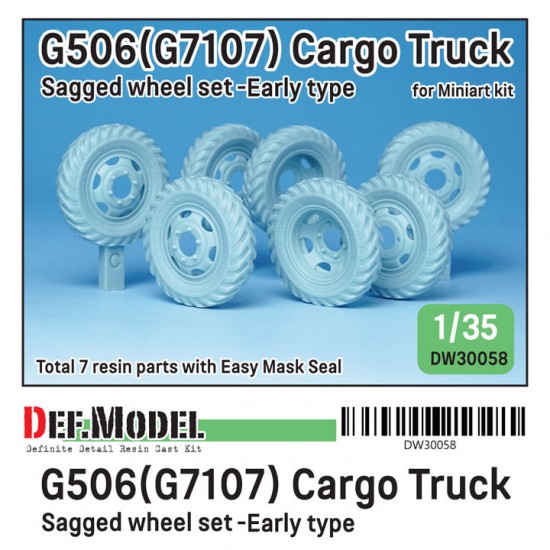 1/35 WWII US G7107(G506) Cargo Truck Early Type Wheel set for ICM/Miniart kits
