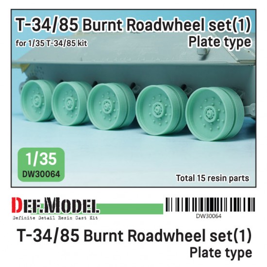 1/35 T-34/85 Burnt Roadwheel set #1 Plate Type