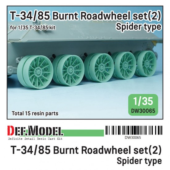 1/35 T-34/85 Burnt Roadwheel set #2 Spider Type