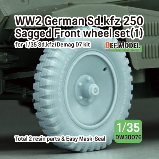 1/35 Sd.Kfz 250 Sagged Wheel set #1 for Sd.Kfz 250/Demag D7 kit