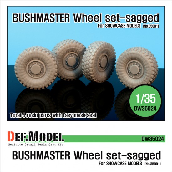 1/35 Australia IMV Bushmaster Sagged Wheels Set for Showcase Models kit #35001 (4 wheels)