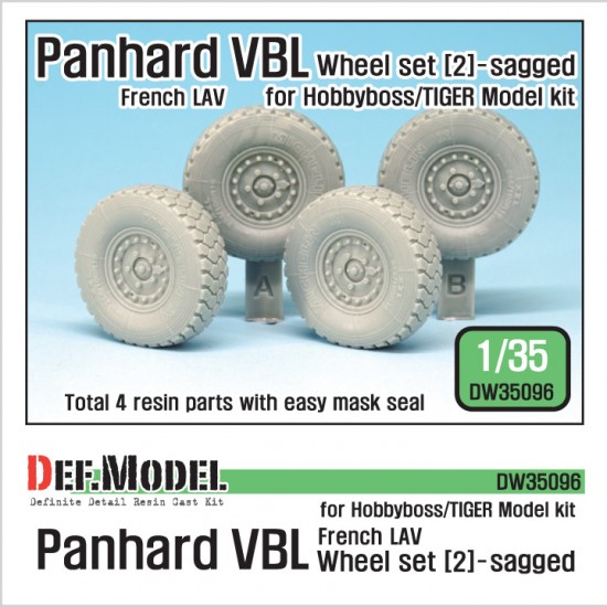 1/35 French Panhard VBL LAV Sagged Wheels Set #2 for Hobby Boss/Tiger Model