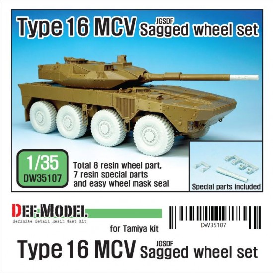 1/35 JGSDF Type 16 MCV Sagged Wheel Set for Tamiya kits