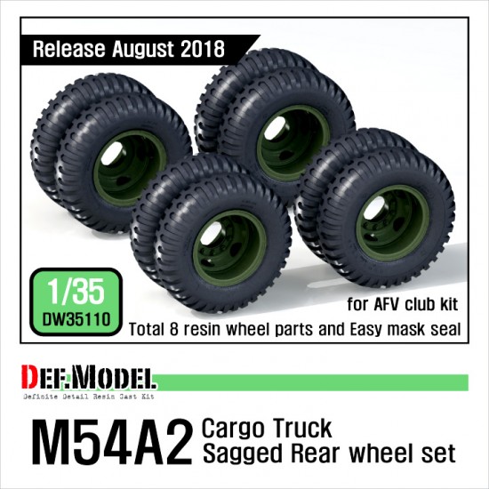 1/35 US M54A2 Cargo Truck Sagged Rear Wheels set for AFV Club kits
