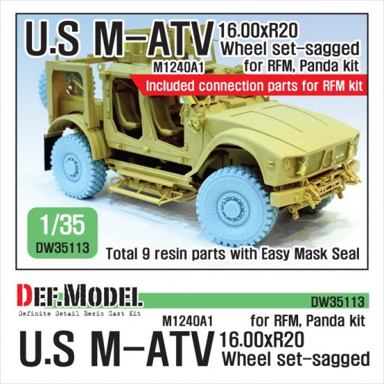 1/35 US M1240A1 M-atv Sagged Wheel set for Rye Field Model