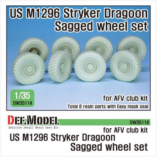 1/35 US M1296 Stryker Dragoon Sagged Wheel set for AFV Club kits