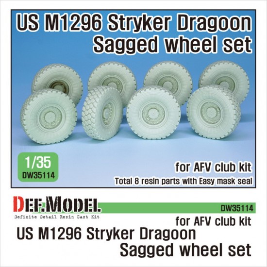 1/35 US M1296 Stryker Dragoon Sagged Wheel set for AFV Club kits