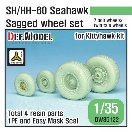1/35 US SH/MH-60 Seahawk Wheel set for Kittyhawk kits