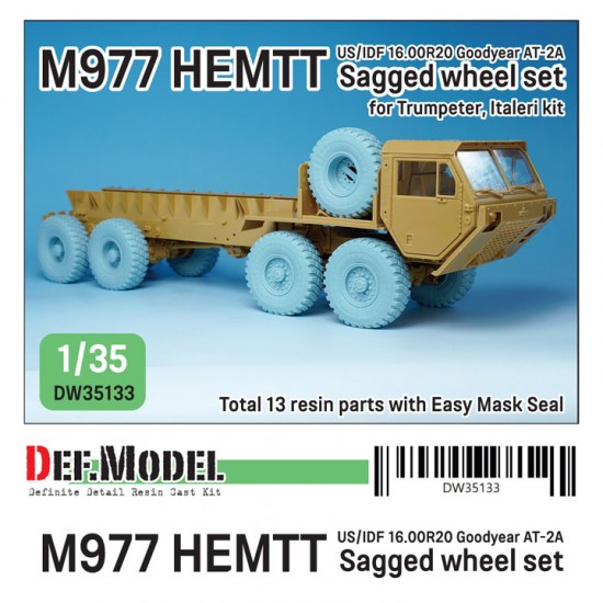 1/35 US/IDF M977 HEMTT Truck Goodyear Sagged Wheel set for Italeri/Trumpeter kits