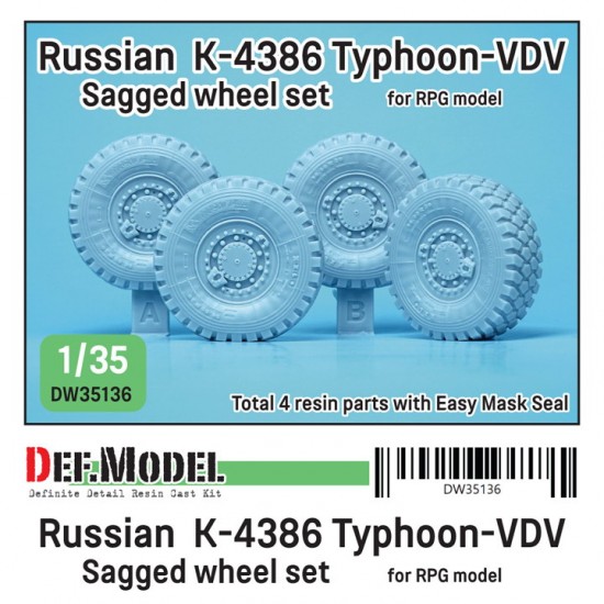1/35 Russian K-4286 Typhoon-VDV Sagged Wheel set for RPG Model