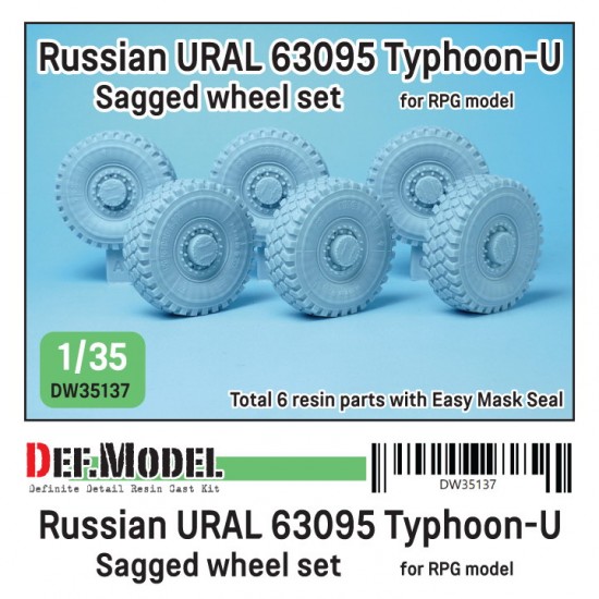 1/35 Russian URAL 63095 Typhoon-U Sagged Wheel set for RPG Model