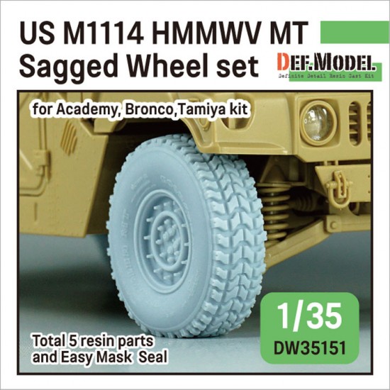 1/35 US M1114 HMMWV MT Sagged Wheel set for Academy kits