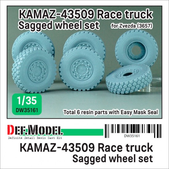 1/35 KAMAZ-43509 Race Truck Sagged Wheel set for Zvezda #3657